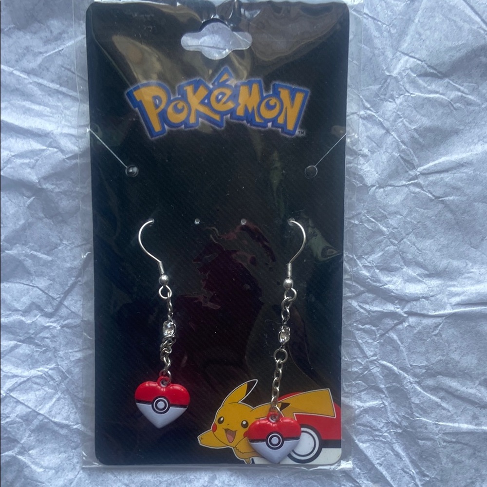 Pokemon Pokeball Heart Earrings